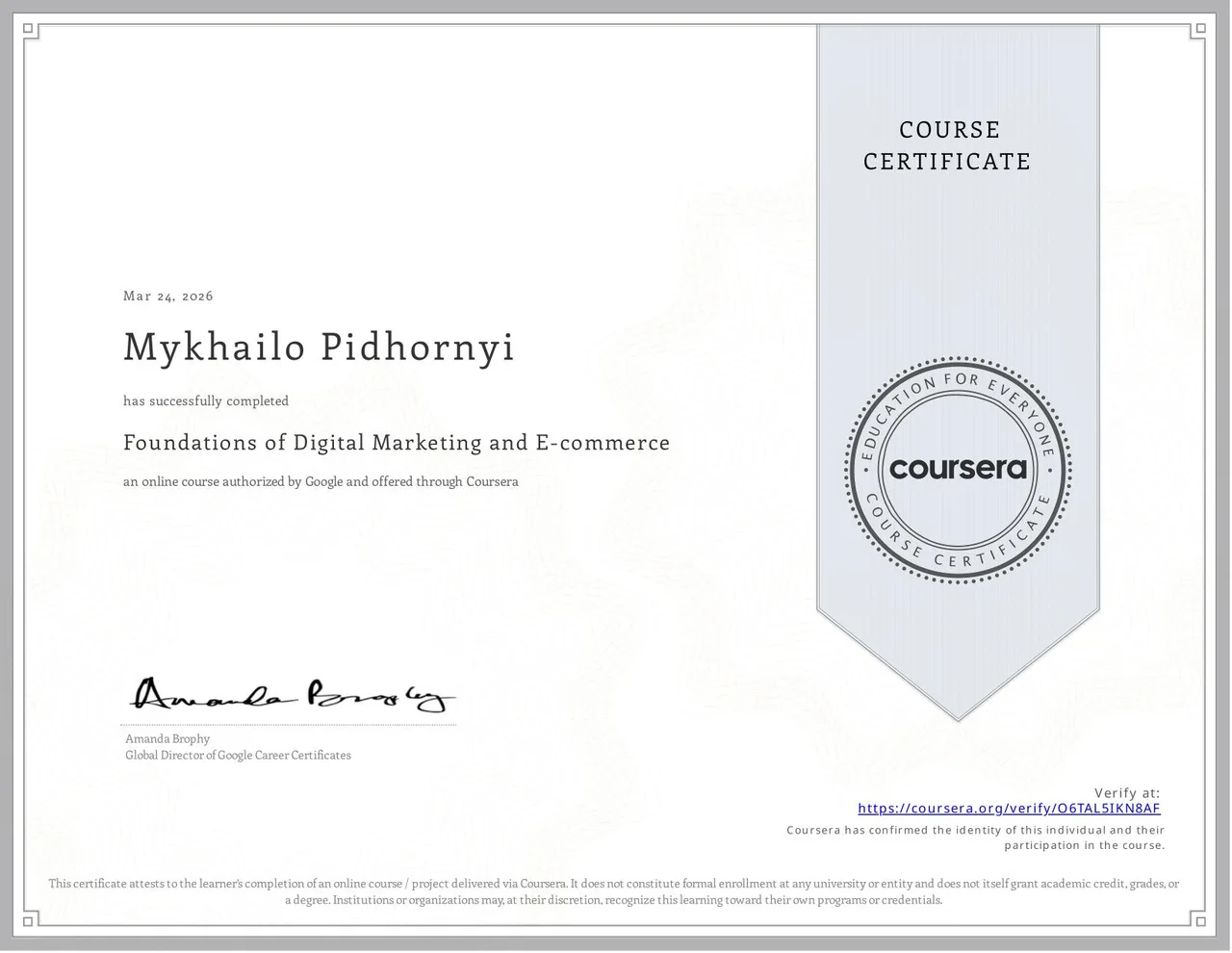 Foundations of Digital Marketing and E-commerce