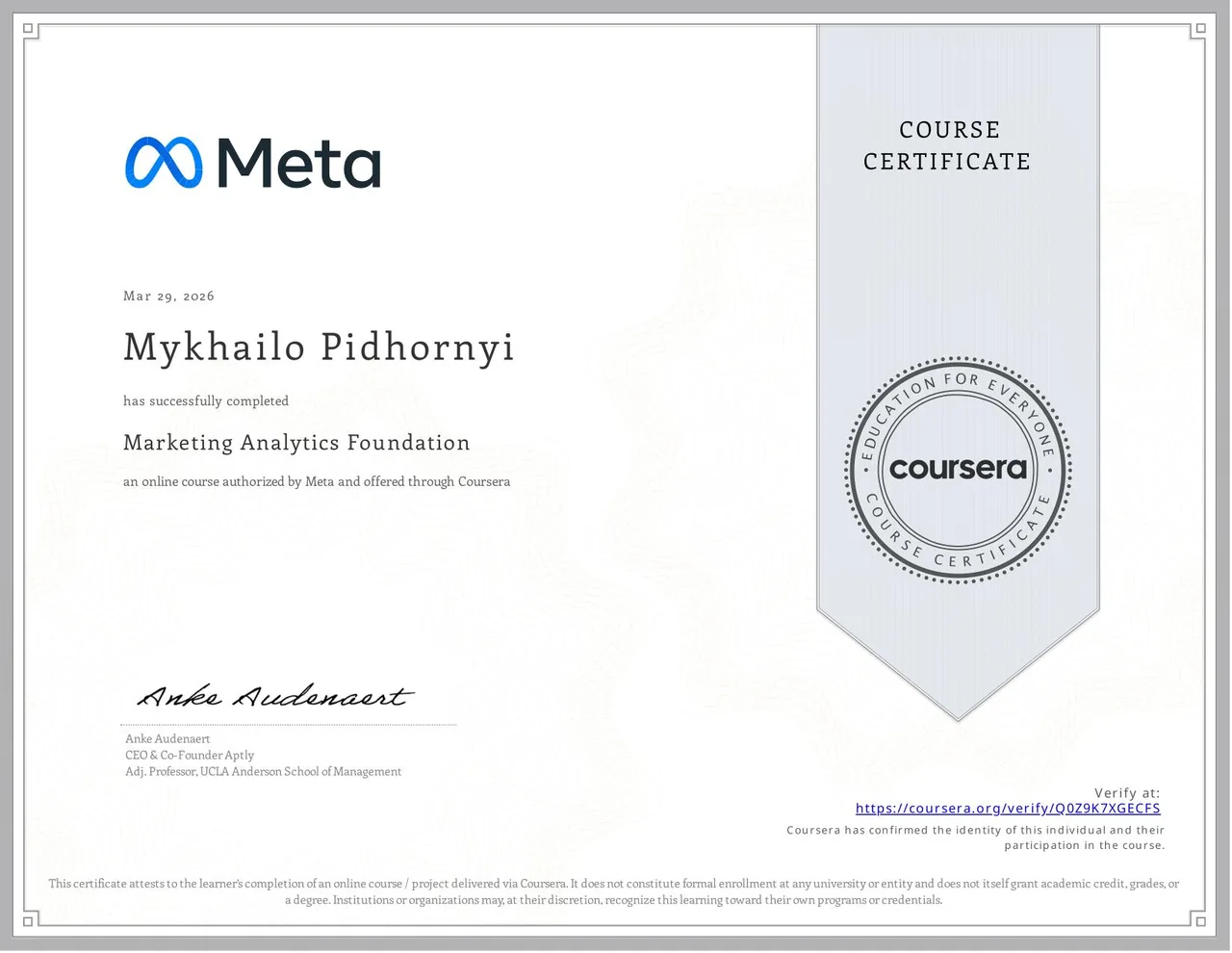 Marketing Analytics Foundation